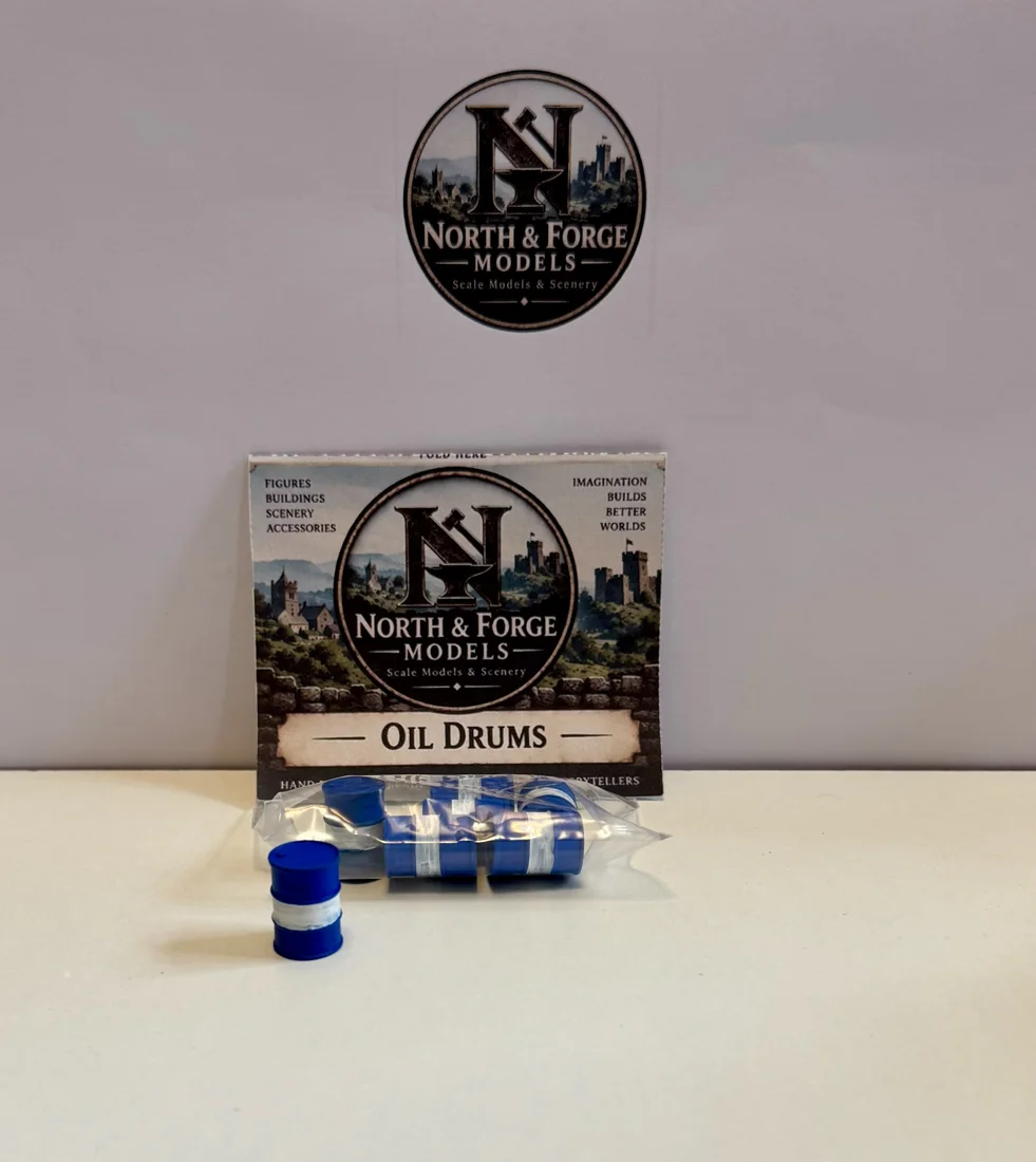 Blue oil drums